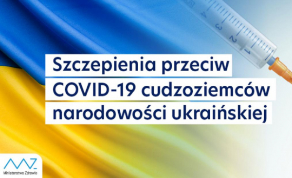 Grafika informująca o szczepieniach dla obywateli Ukrainy