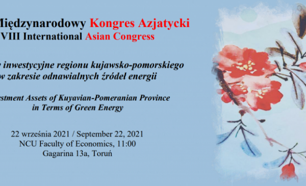 Plakat informujący o panelu energetycznym podczas VIII Kongresu Azjatyckiego