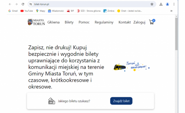 Bilety można kupować wchodząc na stronę www.bilet-torun.pl