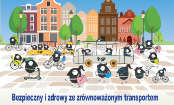 Plakat zapowiadający wydarzenie Europejski Dzień bez Samochodu 2021