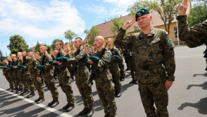 Na zdjęciu: żołnierze stoją w rzędzie