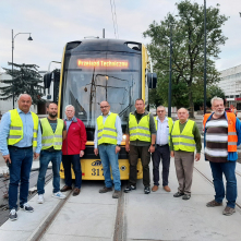 Przejazd techniczny tramwaju na północ Torunia, 11.07.2023 r.