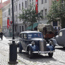 Plan filmowy na ul. Mostowej - ulica stylizowana na Frankfurt w czasie wojny