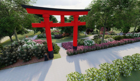 Wizualizacja parku kieszonkowego "Japonia" przy ul. Szosa Chełmińska